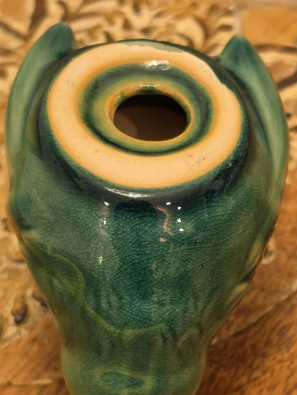 Vintage Turquoise Ceramic Bird Candle Holders Planters Pair